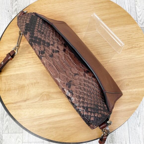 Coach Python Embossed Crosstown Crossbody Bag Brown - Picture 5 of 13